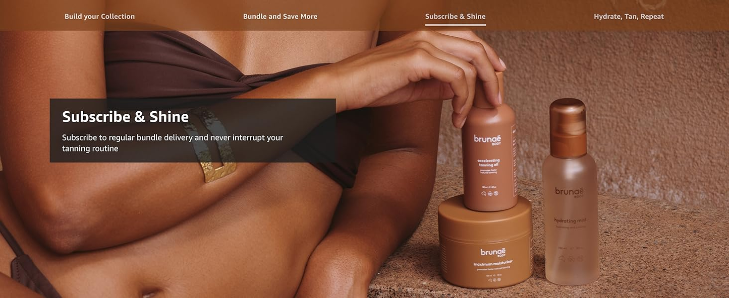 Brunae Body Tanoholic Duo - Accelerating Tanning Oil & Tanning Balm for Faster, Deeper Tan