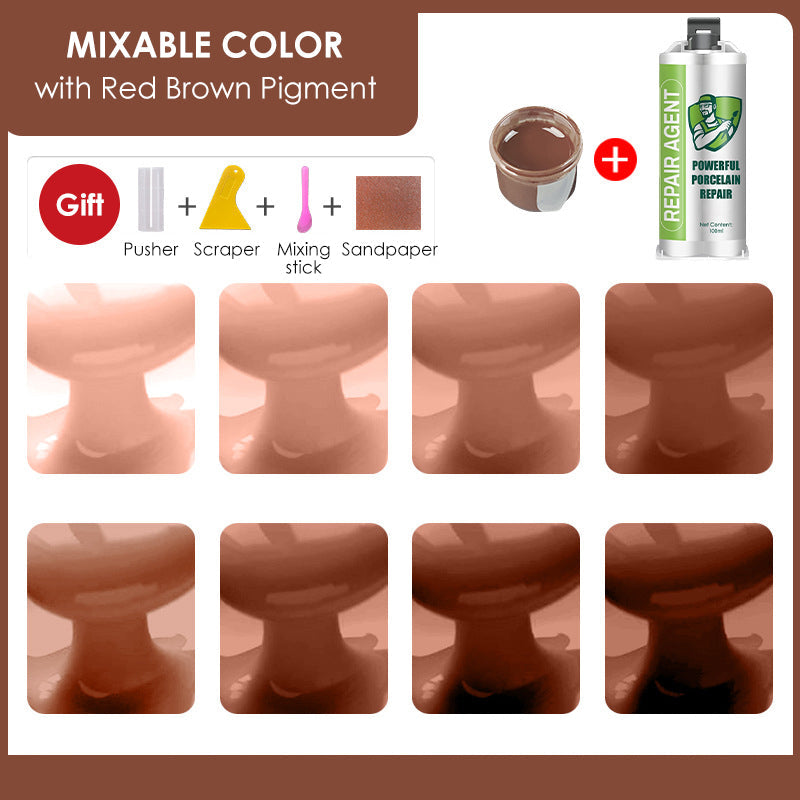 Kraftfuldt dobbeltrørs reparationssæt til porcelæn