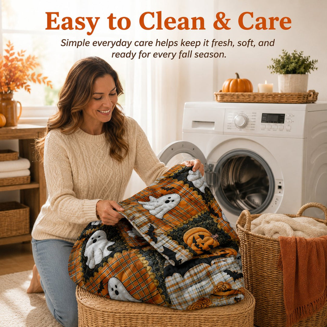 LAST DAY SALE 40%🏆Halloween Patchwork Flannel Blanket