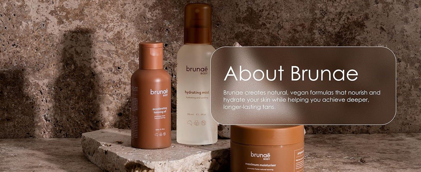 Brunae Body Tanoholic Duo - Accelerating Tanning Oil & Tanning Balm for Faster, Deeper Tan