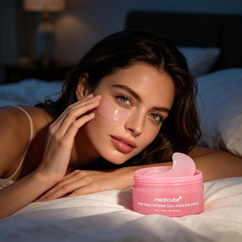[medicube] PDRN Pink Caffeine Collagen Eye Patch for Night Care