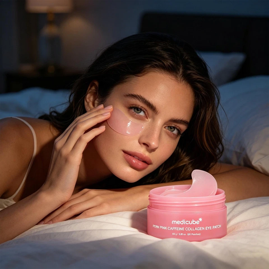 [medicube] PDRN Pink Caffeine Collagen Eye Patch for Night Care