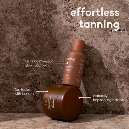 Brunae Body Tanoholic Duo - Accelerating Tanning Oil & Tanning Balm for Faster, Deeper Tan