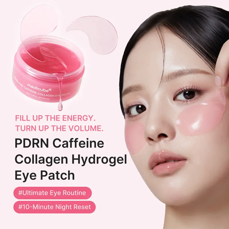 [medicube] PDRN Pink Caffeine Collagen Eye Patch for Night Care