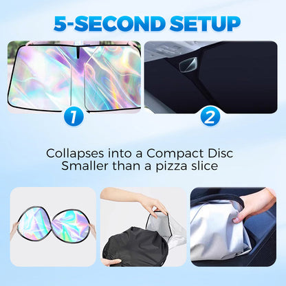 🌞 Summer Hot Sale-40% Off 🌈Laser Car Windshield Sunshade🏖️