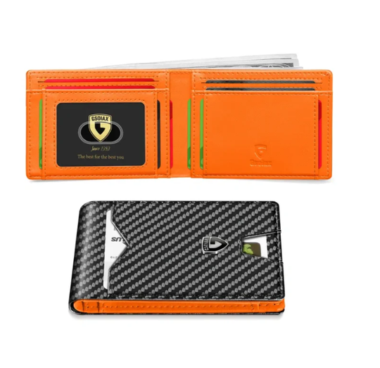 Limited-Time Discount!!🏆RFID-Blocking Leather and Carbon Fiber Credit Card Holder