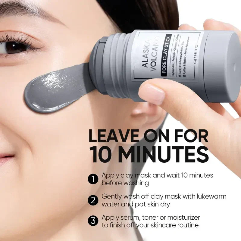 Alaska Volcano Pore Clay Stick – Blackhead Remover Face Mask, Deep Pore Cleansing &amp; Gentle Exfoliating Mud Mask