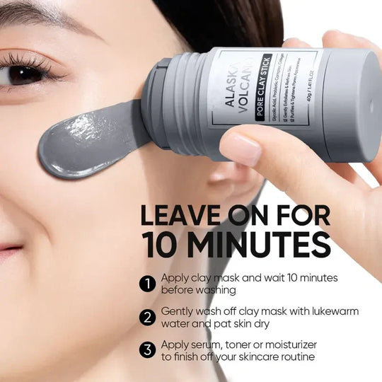 Alaska Volcano Pore Clay Stick – Blackhead Remover Face Mask, Deep Pore Cleansing &amp; Gentle Exfoliating Mud Mask