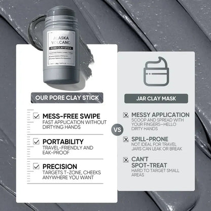 Alaska Volcano Pore Clay Stick – Blackhead Remover Face Mask, Deep Pore Cleansing & Gentle Exfoliating Mud Mask