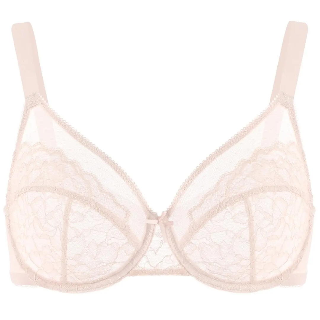 💞50K+ SOLD!👙HSIA Enchante Floral Lace Plus Size Underwire Unlined Unpadded Minimizer Full Coverage Bra Women&