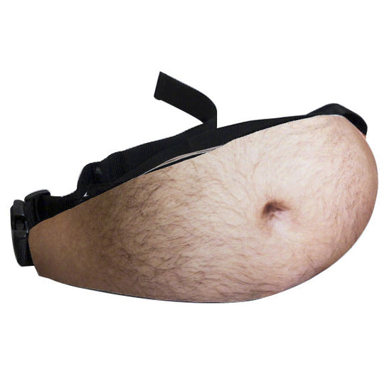 🥳Dadbag | Realistic Fake Beer Belly Bum Bag | Funny Dad Bod Waist Pack | Novelty Gag Gift for Men | With Belly Button &amp; Hairy Chest | Adjustable Black Strap