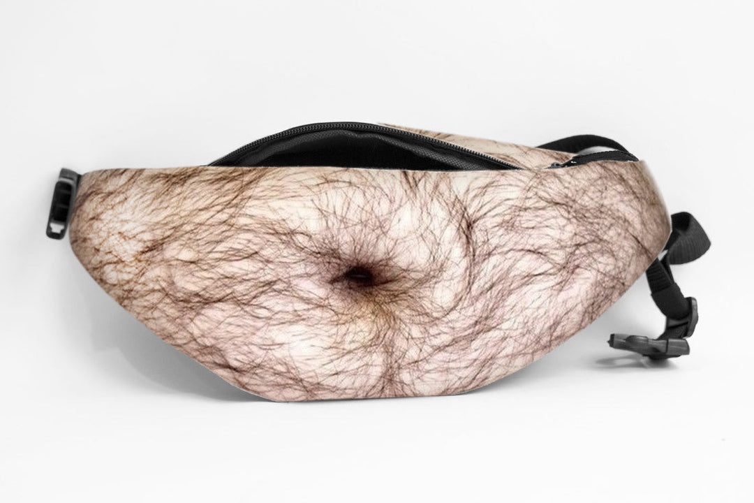 🥳Dadbag | Realistic Fake Beer Belly Bum Bag | Funny Dad Bod Waist Pack | Novelty Gag Gift for Men | With Belly Button &amp; Hairy Chest | Adjustable Black Strap