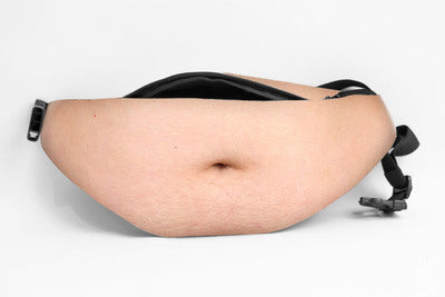 🥳Dadbag | Realistic Fake Beer Belly Bum Bag | Funny Dad Bod Waist Pack | Novelty Gag Gift for Men | With Belly Button &amp; Hairy Chest | Adjustable Black Strap