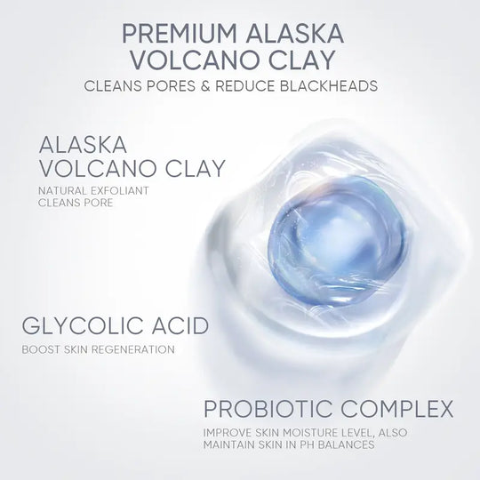 Alaska Volcano Pore Clay Stick – Blackhead Remover Face Mask, Deep Pore Cleansing &amp; Gentle Exfoliating Mud Mask