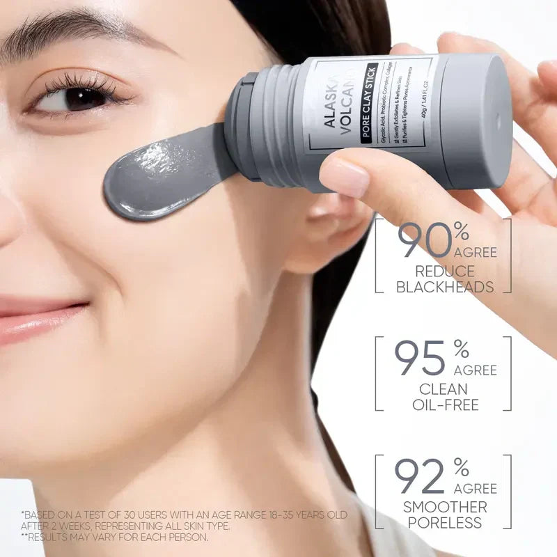 Alaska Volcano Pore Clay Stick – Blackhead Remover Face Mask, Deep Pore Cleansing &amp; Gentle Exfoliating Mud Mask
