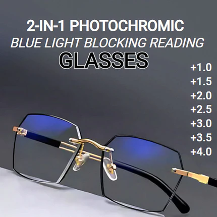 Crystal Clear Reading Glasses – Lightweight Frameless Design with Premium Diamond-Cut Finish