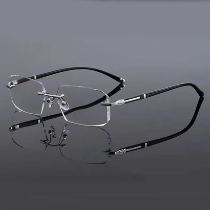Crystal Clear Reading Glasses – Lightweight Frameless Design with Premium Diamond-Cut Finish