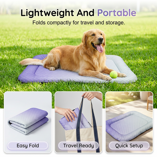 ❄️Pet Cooling Mat for Dogs &amp; Cats 🐾 Naturally Cool Ice-Silk Pad • Breathable, Washable &amp; Soft 🌿  For Floors, Sofas &amp; Car Travel • Multiple Sizes • Gradient Colours ☀️🐶🐱