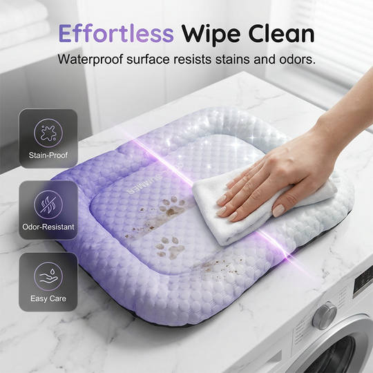 ❄️Pet Cooling Mat for Dogs &amp; Cats 🐾 Naturally Cool Ice-Silk Pad • Breathable, Washable &amp; Soft 🌿  For Floors, Sofas &amp; Car Travel • Multiple Sizes • Gradient Colours ☀️🐶🐱