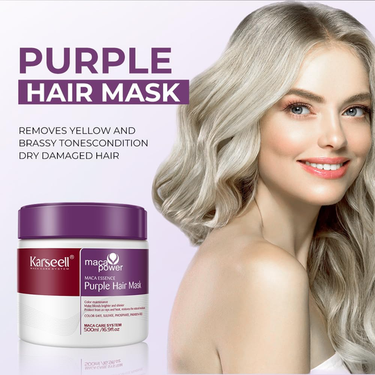 Karseell Purple Hair Mask Professional Neutralizes Brass &amp; Yellow Tones For Blonde Silver Gray Highlighted Hair