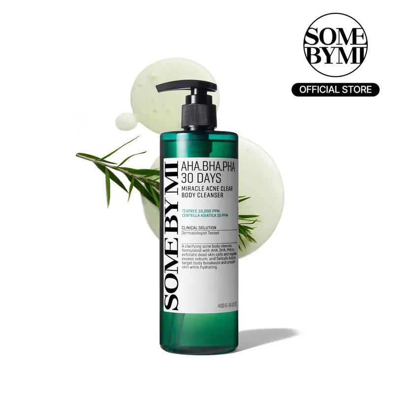 AHA BHA PHA 30 Days Miracle Acne Clear Body Cleanser  - Body Odor Control & Back Acne Treatment - Gentle Exfoliating Body Wash - Korean Skincare