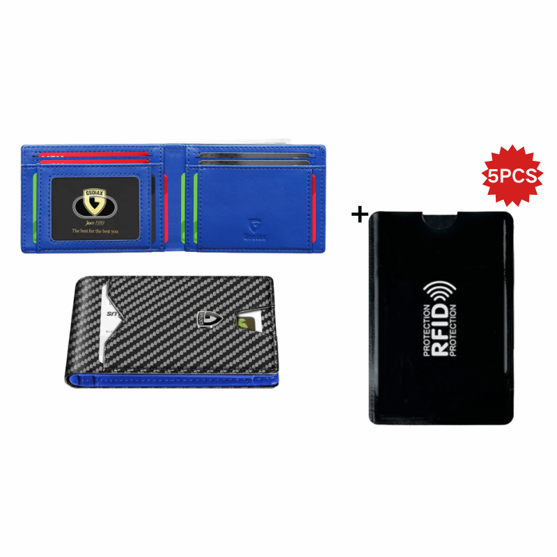 Limited-Time Discount!!🏆RFID-Blocking Leather and Carbon Fiber Credit Card Holder