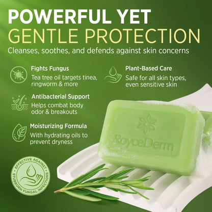 RoyceDerm Tea Tree Oil Antifungal Soap – Daily Gentle Cleansing & Antifungal Care