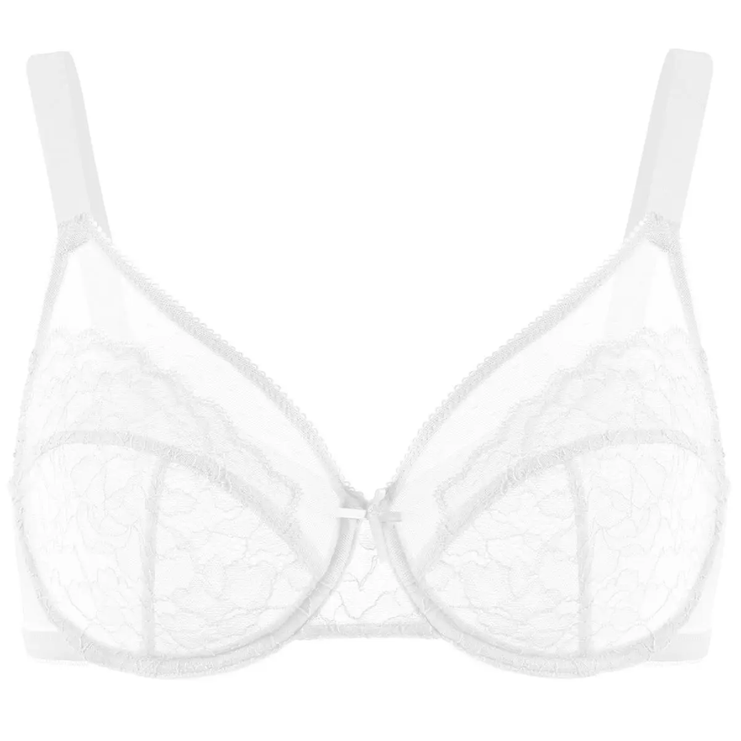 💞50K+ SOLD!👙HSIA Enchante Floral Lace Plus Size Underwire Unlined Unpadded Minimizer Full Coverage Bra Women&
