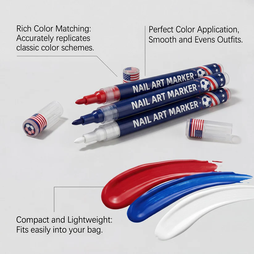 ⚽️🏆️World Cup Sale:40% OFF🎉70K+ SOLD! 🥳12-color fan-themed nail art brushes