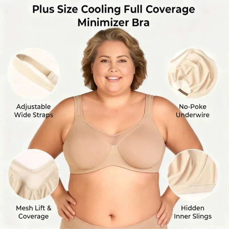 🏆 Last Day Special Price £7.99💐Women's Elegant Sheer Full Coverage Plus Size Bra