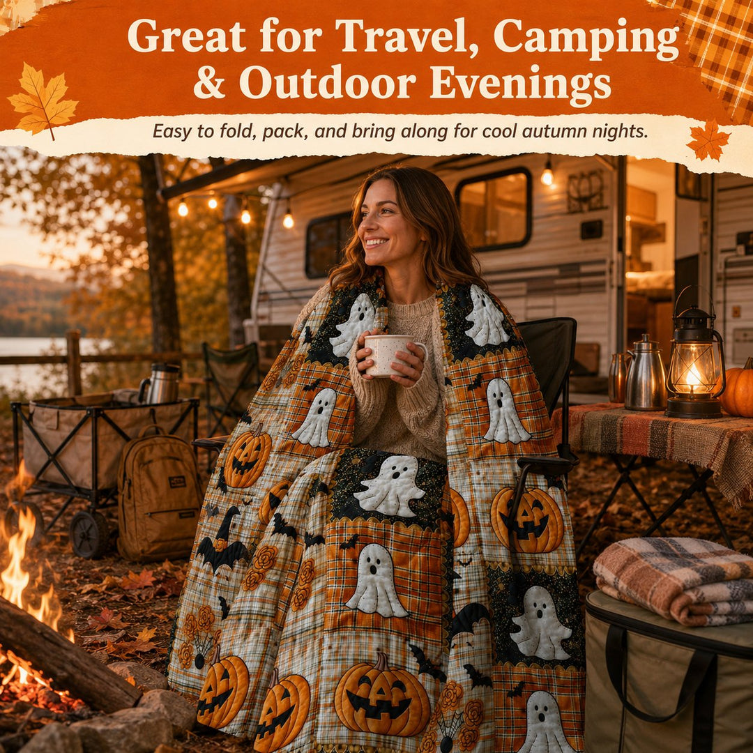 LAST DAY SALE 40%🏆Halloween Patchwork Flannel Blanket