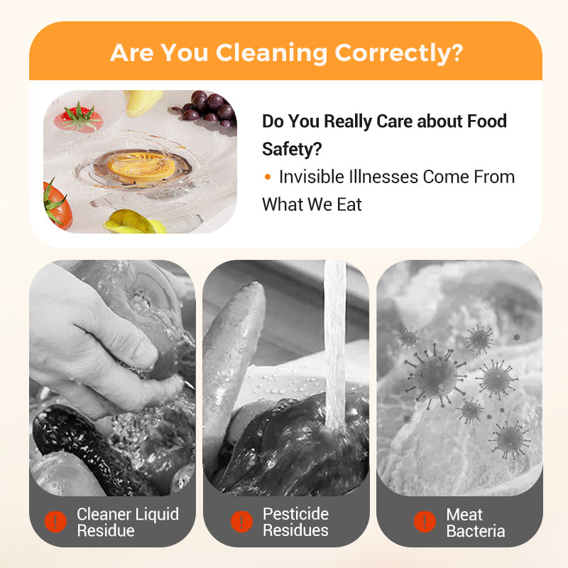 🍇🍓Waterproof Portable Food Cleaner &amp; Purifier