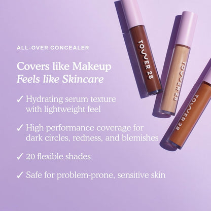 Tower 28 Swipe Serum Concealer Hydrating Medium-Full Coverage Concealer + Under Eye Brightener