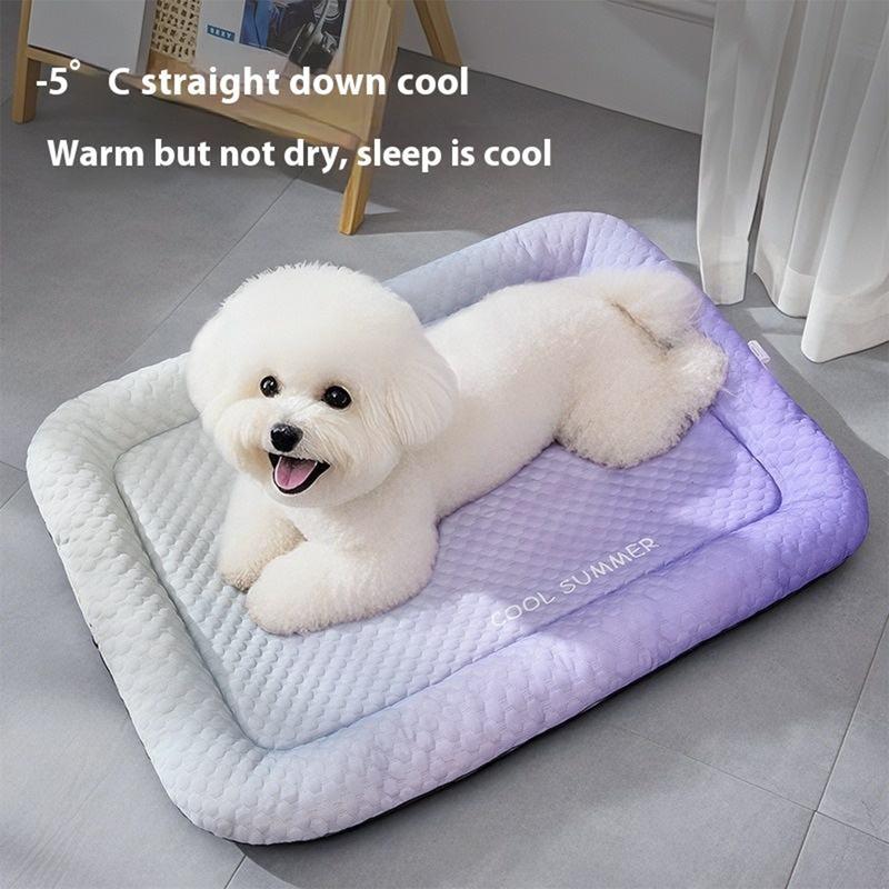 ❄️Pet Cooling Mat for Dogs &amp; Cats 🐾 Naturally Cool Ice-Silk Pad • Breathable, Washable &amp; Soft 🌿  For Floors, Sofas &amp; Car Travel • Multiple Sizes • Gradient Colours ☀️🐶🐱