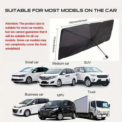 ☀️Car Sunshade – Effective Heat Insulation, UV Block & Easy Foldable Auto Windshield Protector