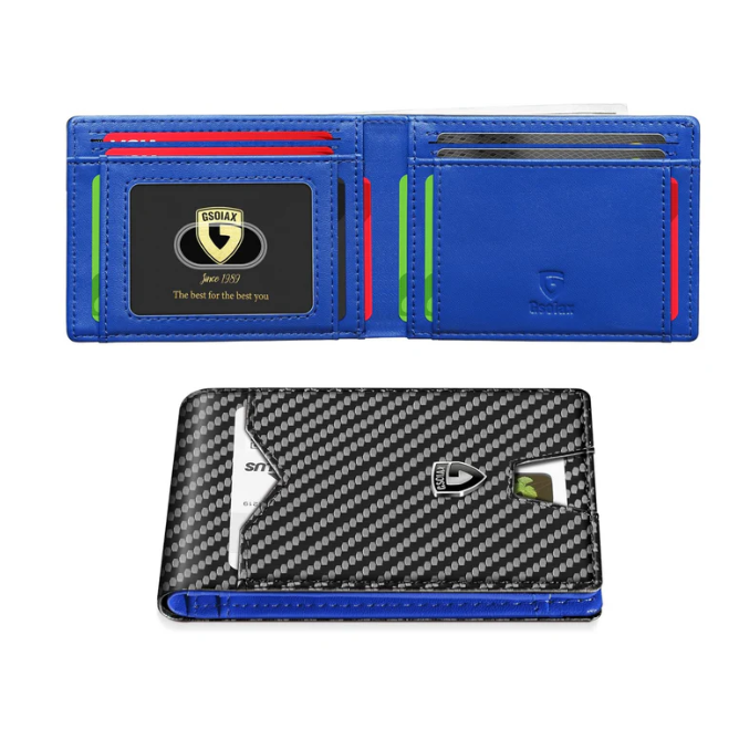 Limited-Time Discount!!🏆RFID-Blocking Leather and Carbon Fiber Credit Card Holder
