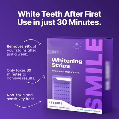 🏆Flash Sale-Purple Whitening Strips🦷Non Sensitive Teeth Whitening , Peroxide-Free-ABB8