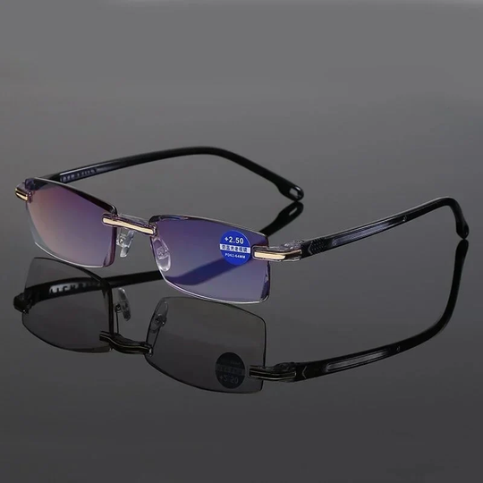 Crystal Clear Reading Glasses – Lightweight Frameless Design with Premium Diamond-Cut Finish