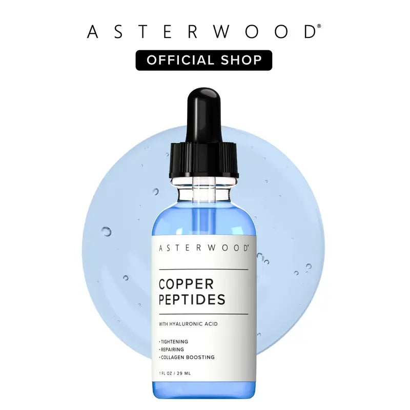 GHK-Cu Peptides Serum, Copper Peptides Serum for Face - Tightening, Repairing, Collagen Boosting - with Hyaluronic Acid - Fragrance-Free