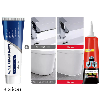 🏠 Wall Repair Paste for Cracks & Holes – Free Nozzle, Scraper & Sandpaper Kit Included