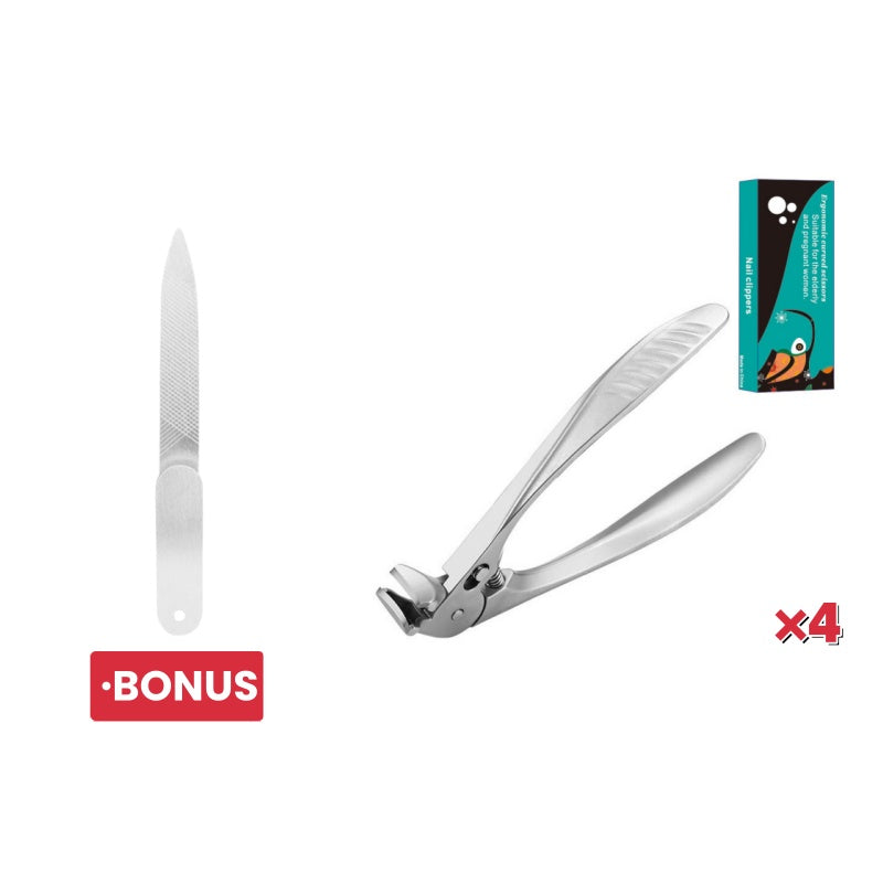 💅Stainless Steel Nail Clipper with Curved Precision Blades – Effortless for Thick Nails &amp; Seniors! ✂️✨