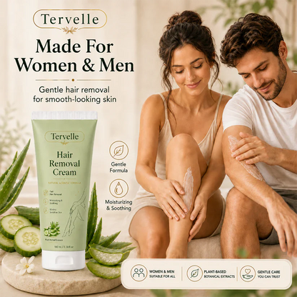 Tervelle™ Premium Depilatory Cream for Women and Men | Natural Gentle Hair Remover