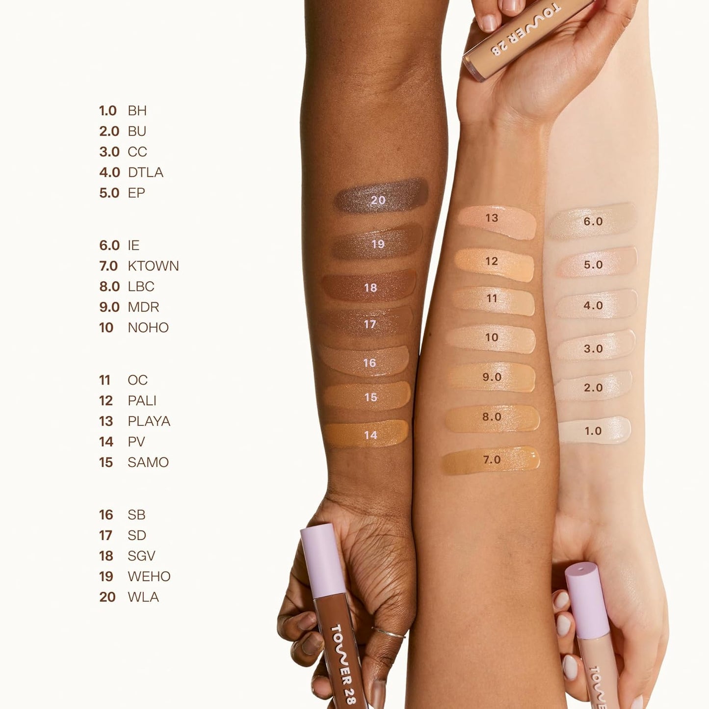 Tower 28 Swipe Serum Concealer Hydrating Medium-Full Coverage Concealer + Under Eye Brightener