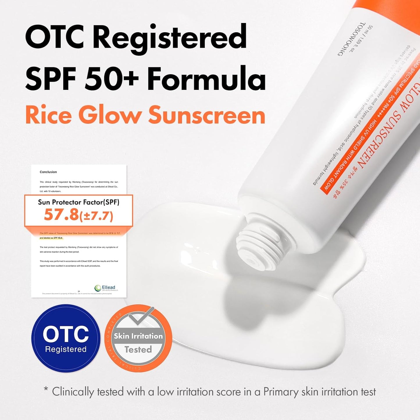 TOSOWOONG Rice Glow Sunscreen, SPF50+