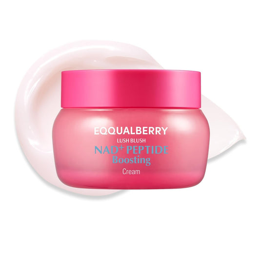 EQQUALBERRY NAD+ Peptide Boosting Cream – NAD+ 5% & 13 Peptides Anti-Aging Korean Skincare Face & Body Cream | Firming & Lifting Pink Neck Cream for Sagging Skin