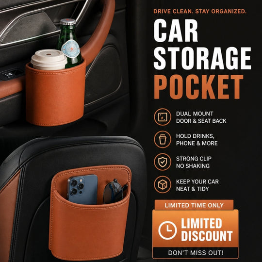 ⏳🔥LIMITED-TIME 40% OFF! ⏰Organize Your Car Instantly! No-Slip Clip-On Leather Cup Holder