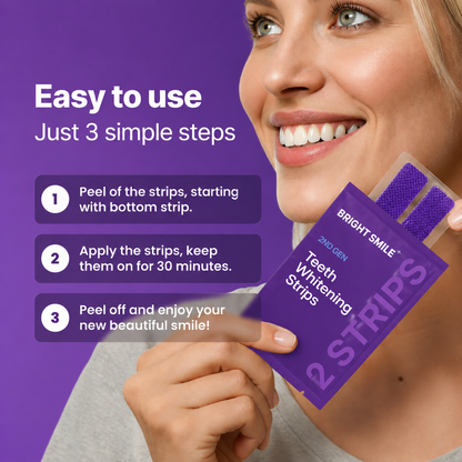 🏆Flash Sale-Purple Whitening Strips🦷Non Sensitive Teeth Whitening , Peroxide-Free-ABB8