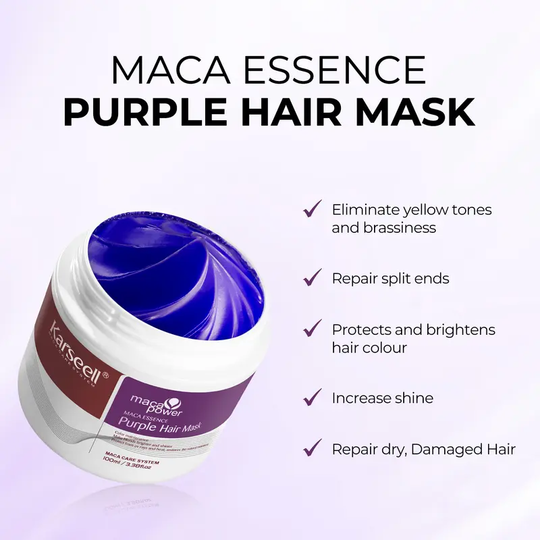 Karseell Purple Hair Mask Professional Neutralizes Brass &amp; Yellow Tones For Blonde Silver Gray Highlighted Hair