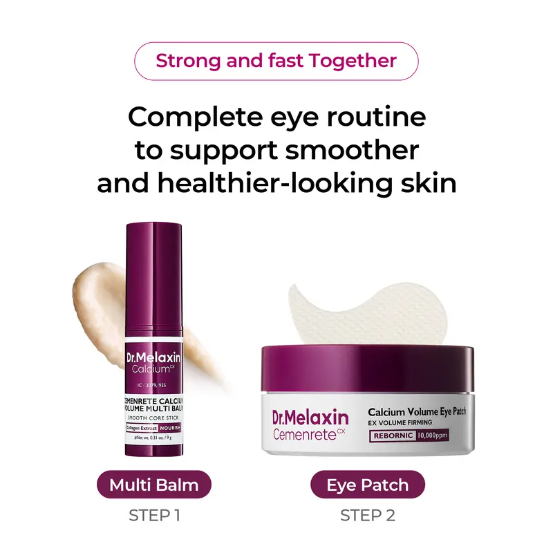 Dr.Melaxin Calcium Volume Eye Patches – Firming Hydrogel Under Eye Masks for Puffiness Fine Lines, Deep Hydration