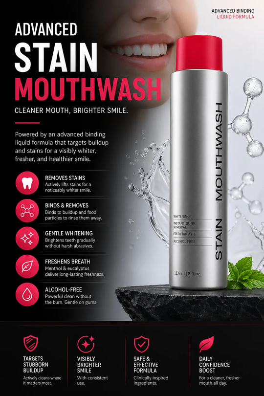 🏆2026 SALE -Advanced Stain-Lifting Whitening Mouthwash: Visible Debris Removal &amp; Fresh Breath